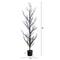 4ft. Pre-Lit Artificial Halloween Black Spooky Twig Tree with 160 Orange & Purple Copper Wire String LED Lights